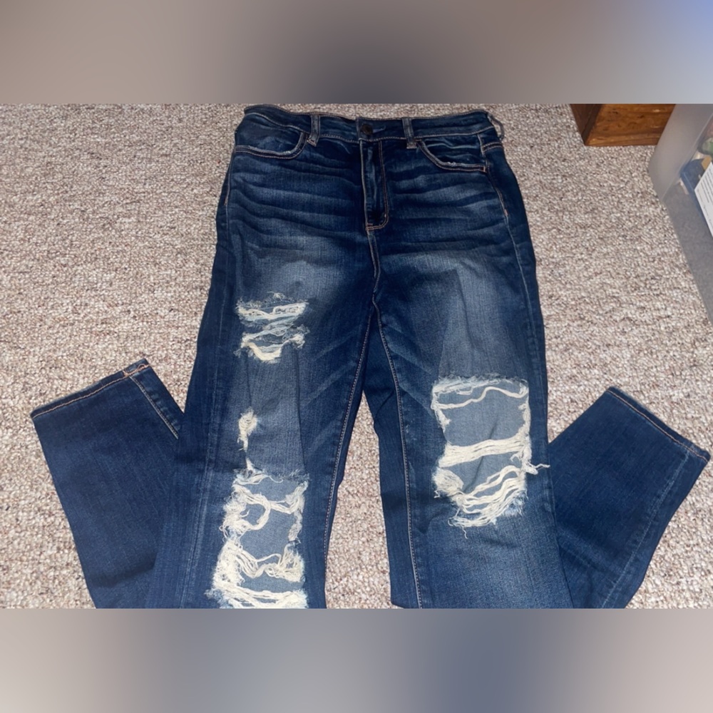 American Eagle Outfitters Dark Blue Straight Leg Jeans